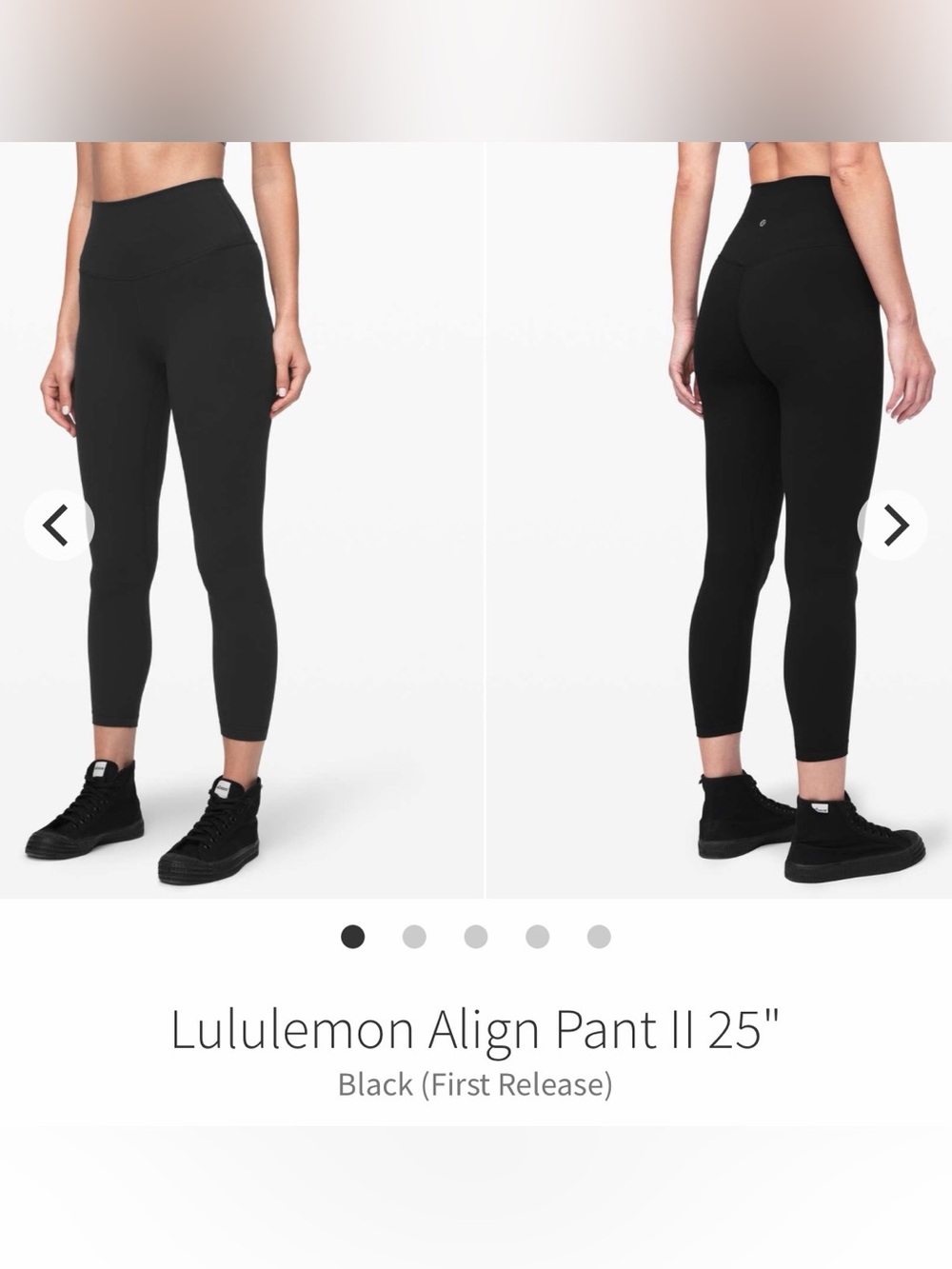 Lululemon Align Pant II 25” Black Leggings Size 2